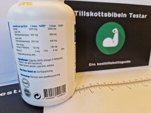 innehåll omega 3 core svenskt kosttillskott